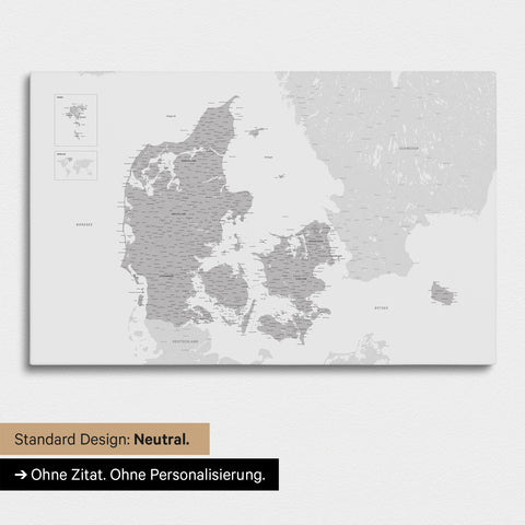 Neutral version af et Danmarkskort som Lærred til nåle i farven Coolgray