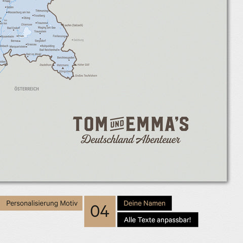 Tysklandskort TRAVEL® Premium plakat – Multifarvet Atlas