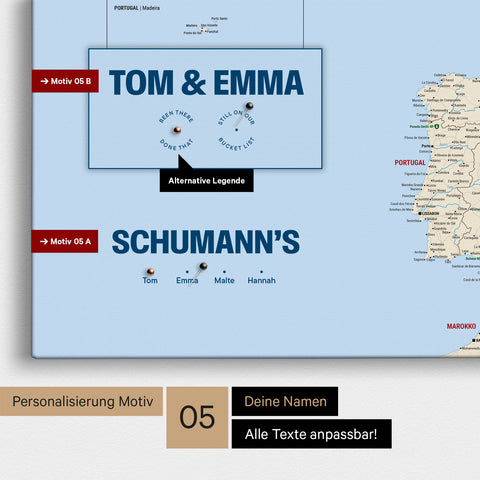 Europe map in a modern design in Multicolor Classic as a Push Pin Map with personalization as a logo with a globe