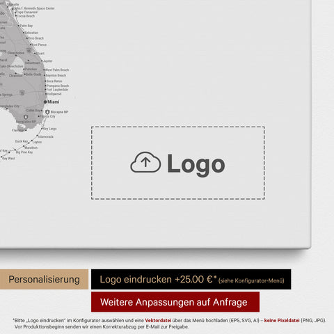 USA-kort TRAVEL® Lærred til nåle – Coolgray (Lysegrå)