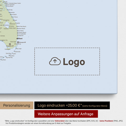 USA-kort TRAVEL® Lærred til nåle – Multicolor Atlas (Politisk kort)