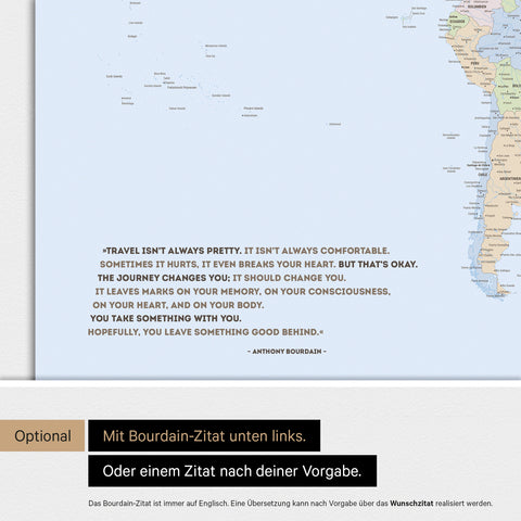 Verdenskort ANTARCTICA® magnettavle – Multifarvet Atlas
