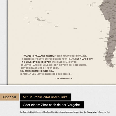 Verdenskort ANTARCTICA® Magnettavle – Warmgray
