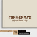 Personalisierung einer Afrika-Karte Pinnwand in Bronze mit einem Logo im Vintage-Look
