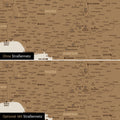 Landkarte von Afrika als Pinn-Leinwand in Bronze wahlweise mit oder ohne eingedrucktem Straßennetz