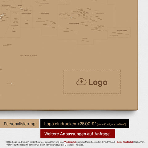 Australien & Oceanien kort TRAVEL® Lærred til nåle – Treasure Gold