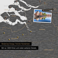 Benelux-Landkarte in Light Gray als Leinwand zum Pinnen zeigt einen Ausschnitt von Seeland, Ostflandern und Antwerpen mit vielen Details wie Nationalparks, Flüssen und zahlreichen kleinen Orten und Städten, die teilweise mit Pins markiert sind