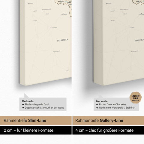 Beneluxkort TRAVEL® Canvas med nåle – Multicolor Classic
