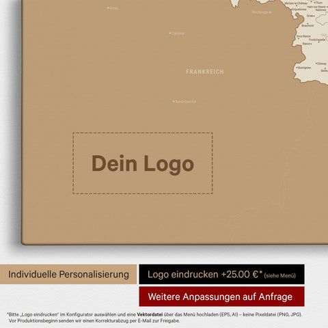 Beneluxkort TRAVEL® Canvas med nåle – Treasure Gold