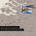 Benelux-Landkarte in Warmgray als Leinwand zum Pinnen zeigt einen Ausschnitt von Seeland, Ostflandern und Antwerpen mit vielen Details wie Nationalparks, Flüssen und zahlreichen kleinen Orten und Städten, die teilweise mit Pins markiert sind