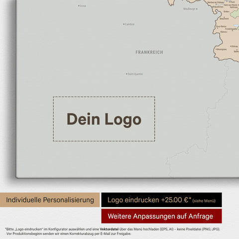 Politisk Beneluxkort TRAVEL® Canvas med nåle – Multicolor Atlas