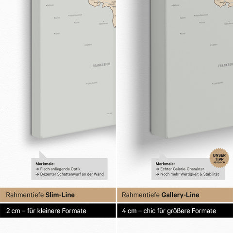Politisk Beneluxkort TRAVEL® Canvas med nåle – Multicolor Atlas