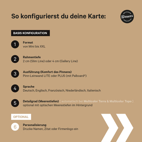 Anleitung zur Konfiguration von Breuers Weltkarten Pinn-Leinwand