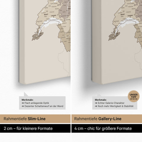 DACH-kort TRAVEL® Canvas med nåle – Multicolor Beige