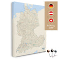 DACH-Landkarte in Multicolor Classic als Pinnwand Leinwand zum Pinnen und Markieren von Reisezielen kaufen