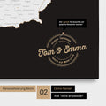 Pinnwand Leinwand einer DACH-Karte in Farbe Light Black mit personalisiertem Eindruck von Namen und einer Legende zum Markieren