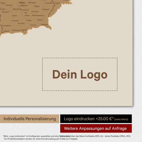 DACH-kort TRAVEL® Premium plakat – i 21 farver