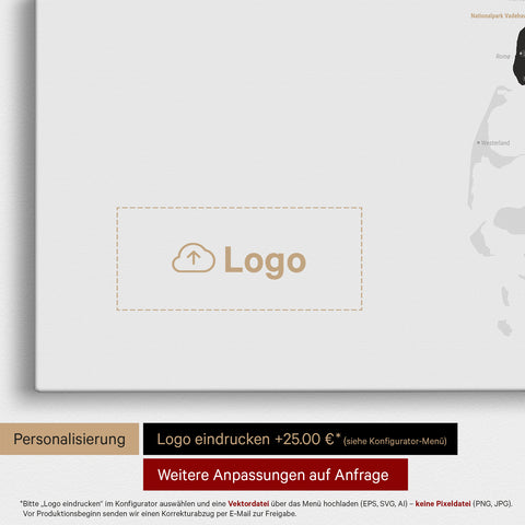 Danmarkskort TRAVEL® Lærred til nåle (Opslagstavle) – Light Black