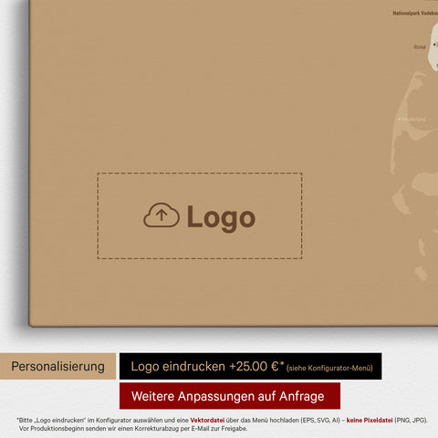 Danmarkskort TRAVEL® Lærred til nåle (Opslagstavle) – Treasure Gold