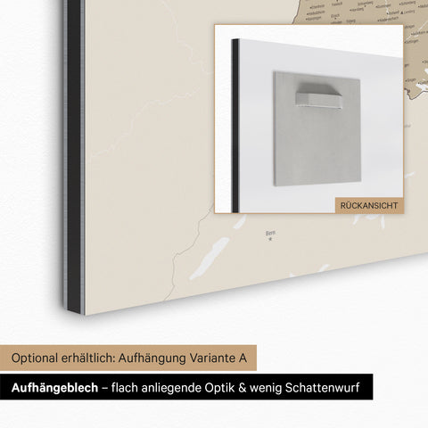 Tysklandskort TRAVEL® Magnettavle – Multifarvet Beige