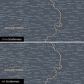 Magnetische Deutschland-Karte in Denim Blue mit optionalem Straßennetz von Autobahnen und Landstraßen