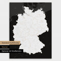 Neutrale und schlichte Ausführung einer magnetischen Deutschland-Karte in Schwarz-Weiss