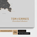 Deutschland-Karte als Pinn-Leinwand in Light Gray mit eingedruckten Logo im Vintage-Look