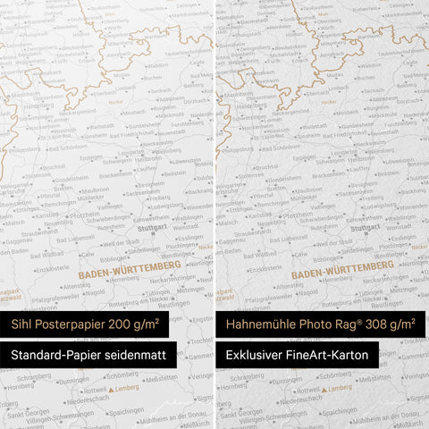 Tysklandskort TRAVEL® Premium plakat – Mørkegrå