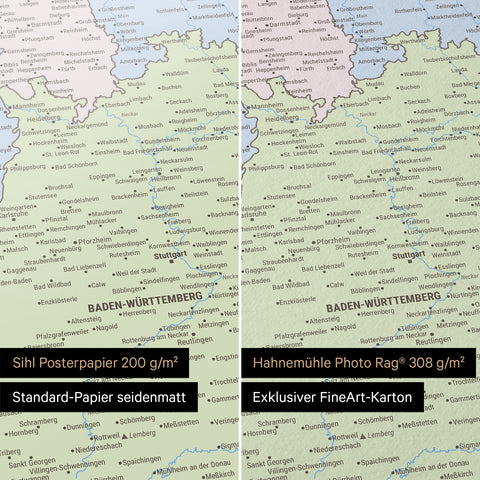 Tysklandskort TRAVEL® Premium plakat – Multifarvet Atlas