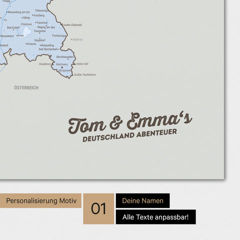 Tysklandskort TRAVEL® Premium plakat – Multifarvet Atlas