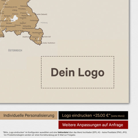 Tysklandskort TRAVEL® Premium plakat – Multifarvet Beige