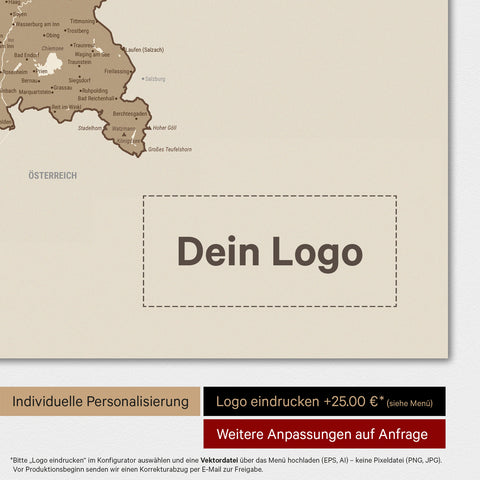 Tysklandskort TRAVEL® Premium plakat – Multifarvet Brun