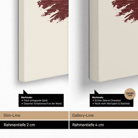 UK England & Irland-kort TRAVEL® Canvas med nåle – Bordeaux Rød