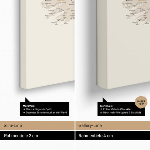 UK England & Irland-kort TRAVEL® Canvas med nåle – Guld