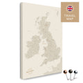 England- & Großbritannien-Karte mit Irland in Farbe Gold als Pinnwand Leinwand zum Pinnen und Markieren von Reisezielen