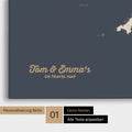 England- & Großbritannien-Karte Pinn-Leinwand in Farbe Hale Navy (Blau-Gold) mit personalisiertem Text