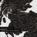 Detail einer England- & Großbritannien-Karte als Pinn-Leinand in Farbe Light Black mit Kartenausschnitt von Schottland