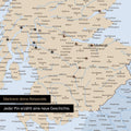 Detail einer politischen England- & Großbritannien-Karte als Pinn-Leinand in Farbe Multicolor Atlas mit Kartenausschnitt von Schottland