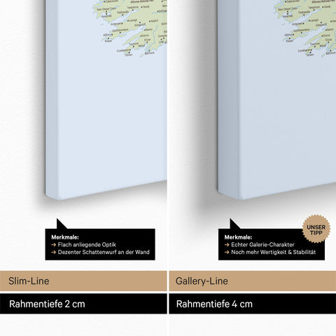 UK England & Irland-kort TRAVEL® Canvas med nåle – Multicolor Atlas (Politisk kort)