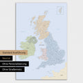 Neutrale Ausführung einer England-Karte in Farbe Multicolor Atlas ohne Personalisierung