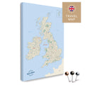 England- & Großbritannien-Karte mit Irland in Farbe Multicolor Classic als Pinnwand Leinwand zum Pinnen und Markieren von Reisezielen