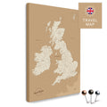 England- & Großbritannien-Karte mit Irland in Farbe Treasure Gold als Pinnwand Leinwand zum Pinnen und Markieren von Reisezielen
