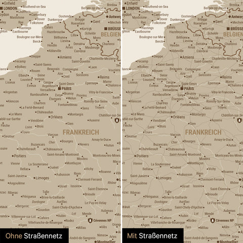 Europakort TRAVEL® Magnettavle – Desert Sand (Beige)