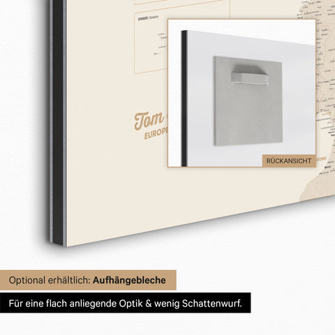Europakort TRAVEL® Magnettavle – Guld