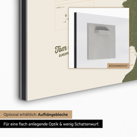Europakort TRAVEL® Magnettavle – Olivengrøn