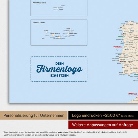 Europakort TRAVEL® Magnettavle – Multifarvet Klassisk