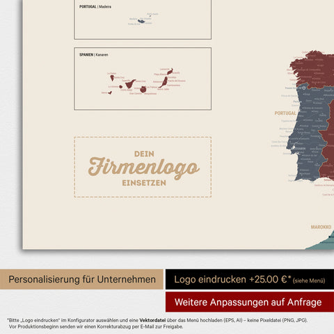 Europakort TRAVEL® Magnettavle – Multifarvet Klar