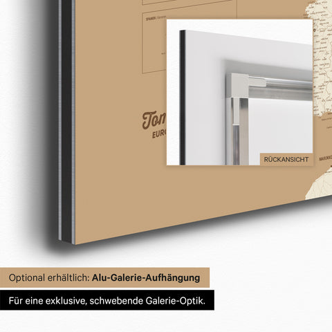 Europakort TRAVEL® Magnettavle – Treasure Gold