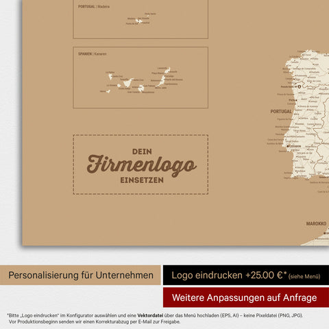 Europakort TRAVEL® Magnettavle – Treasure Gold