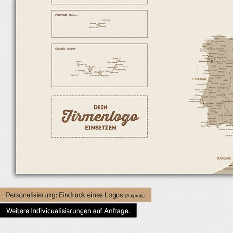 Europakort TRAVEL® Magnetisk plakat – Ørken Sand (Beige)